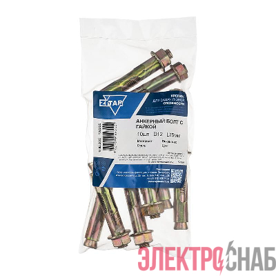 Болт анкерный с гайкой 12х75 (уп.10шт) Tech-Krep/Zitar 124335