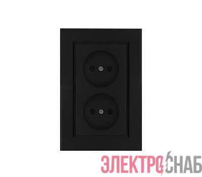 Розетка двойная без заземления Karea черн. Makel 56054017