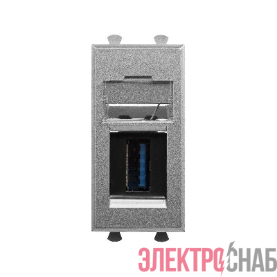 Розетка USB 3.0 1мод. Avanti "Закаленная сталь" тип А-А модульная DKC 4404301