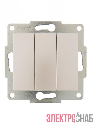 Выключатель 3-кл. 1п СП Karina 10А IP20 механизм жемчуж./бел. перламутр. LEZARD 707-3088-109