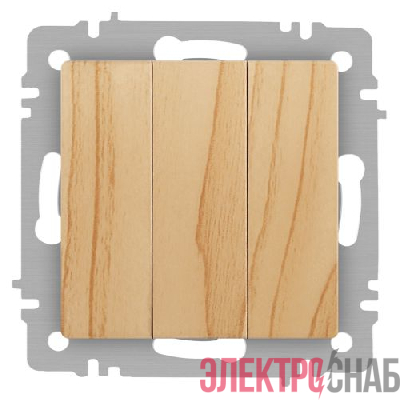 Выключатель 3-кл. СП Accent 6-106-11 10А IP20 250В AL/CU сосна Intro Б0063552