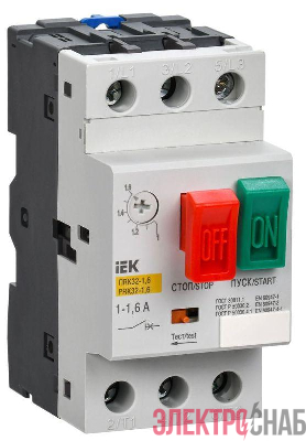 Пускатель ПРК32-0.63 In0.63А Ir0.4-0.63 Ue 660В IEK DMS11-C63
