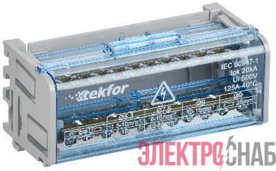 Шины на DIN-рейку (кросс-модуль) ШНК 2х11 L+PEN TEKFOR IEK TF-DN10-2-11-050