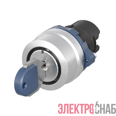 Головка переключателя с ключом на 3 положения с возвратом стандартная ручка алюм. черн. DKC M22S-KM3A