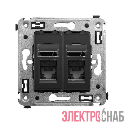 Розетка компьютерная 2-м СП Avanti "Черный матовый" RJ45 кат.5E DKC 4412464