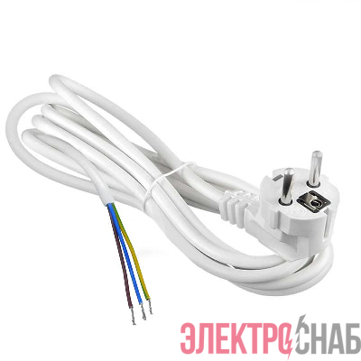 Шнур сетевой с вилкой 3м с заземл. 16А ПВС 3х1.5 бел. DOMTOK 2784
