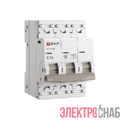 Выключатель автоматический модульный 3п C 16А 6кА ВА 47-63N PROxima EKF M636316C