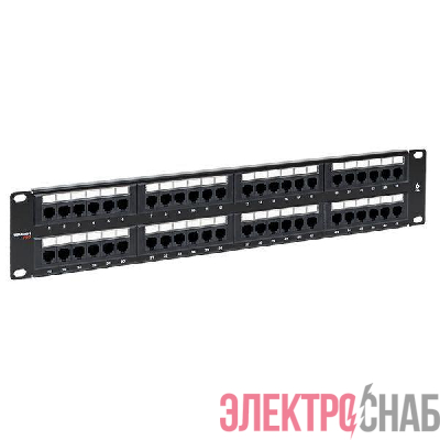 Патч-панель 19дюйм кат.6 2U неэкранированная UTP 48 портов RJ-45 Dual IDC TERACOM PRO EKF TRP-PPNL-6UTP-2U48