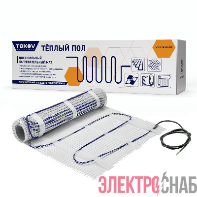 Комплект &&&amp;amp;amp;amp;amp;quot;Теплый пол&&&amp;amp;amp;amp;amp;quot; (мат) 150Вт/кв.м 2.5кв.м TOKOV ELECTRIC TKE-MAT150-375-2.5