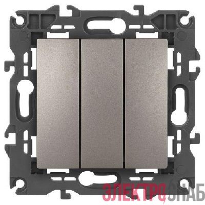 Выключатель 3-кл. Elegance 14-1107-16 250В 10АХ титан Эра Б0065799