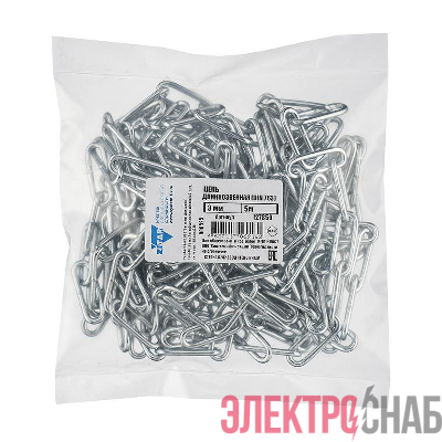 Цепь длиннозвенная 3мм DIN 763 (5м) Tech-Krep/Zitar 127859
