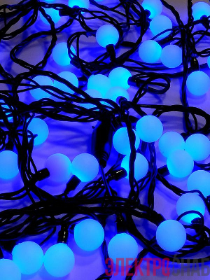 Гирлянда светодиодная "Шарики" 100LED син. 2.4см наружняя соединяемая до 3мод. SHLights 4690601004321