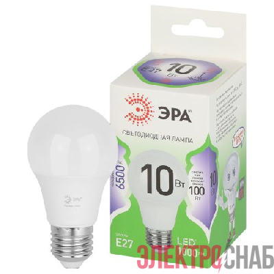 Лампа светодиодная GREEN LINE A60-10W-865-E27 GL 10Вт A60 6500К холодный бел. E27 Эра Б0067090