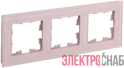 Рамка 3-м BRITE РУ-3-2-Бр стекло розовый матов. IEK BR-M32-G-31-K14