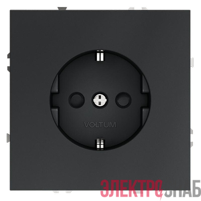 Розетка 1-м СП S70 16А с заземл. защ. шторки механизм графит Voltum VLS040207
