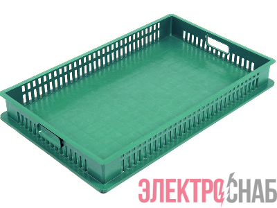 Ящик 740х465х95 дно сплошное, стенки перфорированные  зелёный 404-095-01 404-095-01