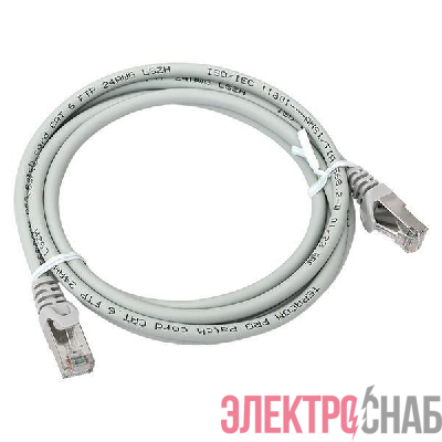 Патч-корд кат.6 экранированный FTP оболочка LSZH сер. (2.0м) TERACOM PRO EKF TRP-6FTP-LSH-2M-GY