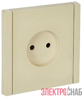 Розетка 1-м СП FORTE&PIANO FP417 10А без заземл. защ. шторки винт. крепл. ваниль IEK FP-R13-10-K10