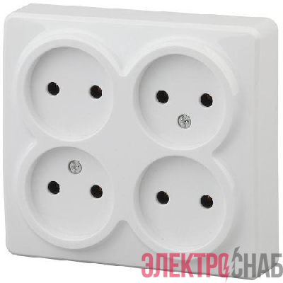 Розетка 4-м ОП Эра Эксперт 11-2210-01 16А IP20 250В 4х2P бел. Эра Б0020706