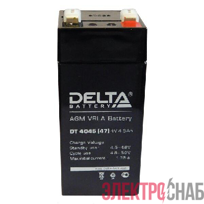 Аккумулятор ОПС 4В 4.5А.ч 47х47х101мм для прожекторов DT 4045 (47мм) Delta 4614010040023