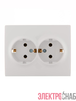 Розетка 2-м СП Karina с заземл. керамика бел. LEZARD 707-0200-127