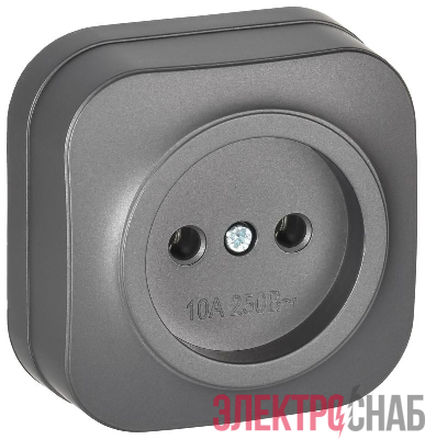 Розетка ОП GLORY РС20-2-ХСм 10А без заземл. без защ. шторок сталь матов. IEK ERH10-K46M-10