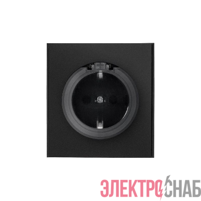 Розетка 1-м СП STRONG MIELE 16А с заземл. защ. шторки и крышкой антрацит Kranz KR-78-0702-5