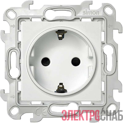 Розетка 1-м СП Simon 24 16А IP20 2P+E Schuko защ. шторки механизм бел. Simon 2450432-030