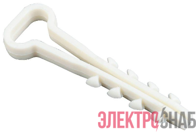 Дюбель-хомут 5х8мм для плоского кабеля нейлон бел. (уп.100шт) IEK UHH35-5-8-100