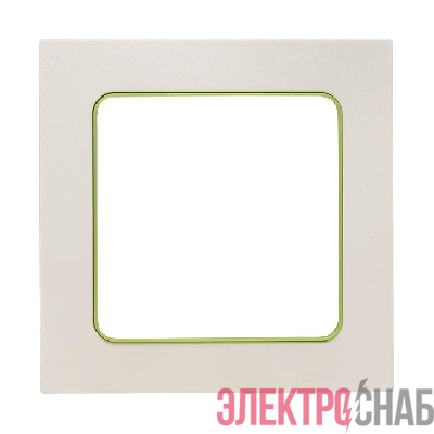 Рамка 1-м Стокгольм бел. с линией цвета зел. PROxima EKF EXM-G-302-20