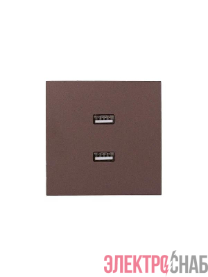 Розетка 2-мест. USB разъем СП ZIMA IP20 шоколад LEZARD 704-7388-192