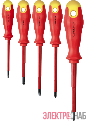 Набор отверток диэлектрических 90 355 OHT-Оtd01-H5 (5 предметов) ОНЛАЙТ 90355