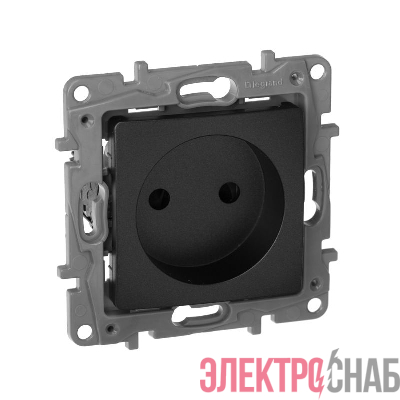 Розетка 1-м СП Etika 16А IP31 250В 2P без заземл. защ. шторки немецк. стандарт винтов. клеммы механизм антрацит IEK 672634