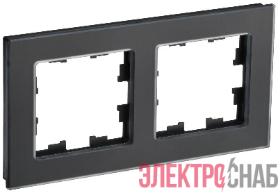 Рамка 2-м BRITE РУ-2-2-Бр стекло черн. матов. IEK BR-M22-G-31-K02