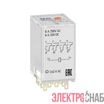 Реле промежуточное OptiRel G RP55-34-220D-6-CO КЭАЗ 281138