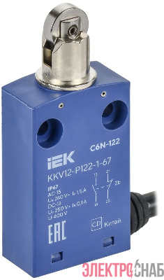 Выключатель концевой C6N-122 толк. с наж. рол. IP67 IEK KKV12-P122-1-67