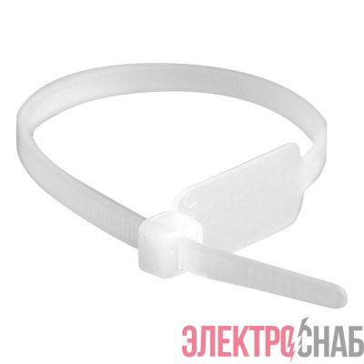 Хомут кабельный 4.8х190 полиамид бел. с табличкой 27х12.9 (уп.100шт) DKC 252190SR-M