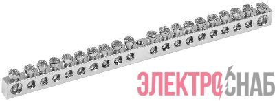 Шина PEN &quot;земля-ноль&quot; 6х9мм 20/1 Ni (20групп/крепеж по центру) IEK YNN10-20-100-N