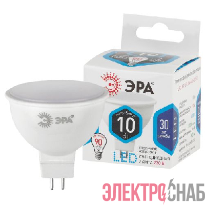 Лампа светодиодная MR16-10W-840-GU5.3 800лм Эра Б0032996