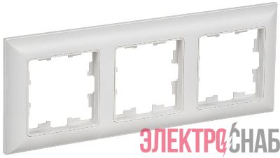 Рамка 3-м BRITE РУ-3-БрАБ арктич. бел./бел. IEK BR-M32-12-K91