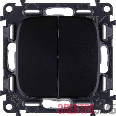 Выключатель 2-кл. СП Valena Allure 10А IP20 250В с лицев. панелью безвинтов. зажимы механизм антрацит Leg 752915