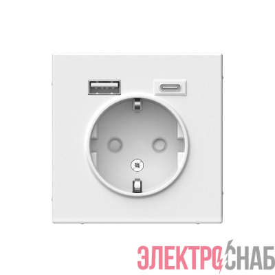 Розетка ArtGallery 16А с 2-мя заряд. устройствами USB A+C 5В/2.4А/3А 2х5В/1.5А механизм лотос SE GAL001332