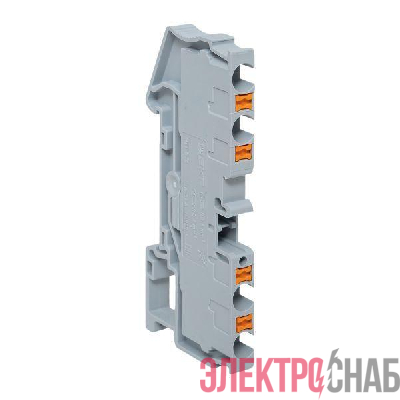 Колодка клеммная пружинная 4 Push-in 4 вывода сер. EKF PIT-4-4