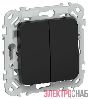 Выключатель 2-кл. СП FLITE ВС12-1-0-ФлЧ 10А механизм черн. IEK FI-V20-0-10-1-K02