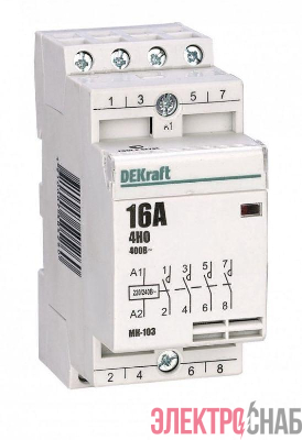 Контактор модульный МК-103 4НО 16А 230В DEKraft 18053DEK