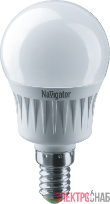 Лампа светодиодная 94 466 NLL-G45-7-230-2.7K-E14 7Вт шар 2700К тепл. бел. E14 500лм 176-264В Navigator 94466