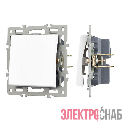 Механизм выключателя одноклавишный непроходной SWT-MK01-PL-WH (250В 16А) Arlight 043710