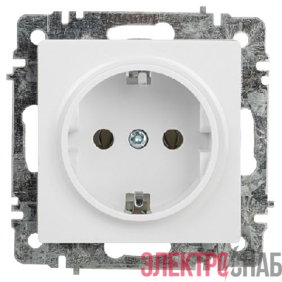 Розетка 1-м СП Accent 6-202-01 16А IP20 250В 2P+E Schuko AL/CU бел. Intro Б0063678