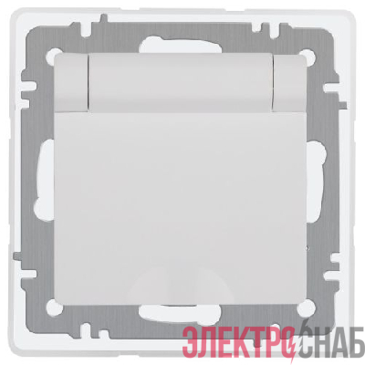 Розетка 1-м СП Accent 6-209-01 16А IP44 250В 2P+E Schuko с крышкой защ. штор. AL/CU бел. Intro Б0063553