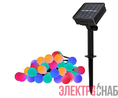 Светильник светодиодный SLR-G07-30M садовый; гирлянда матов. шарики мультицвет солнечная батарея ФАZА 5040847